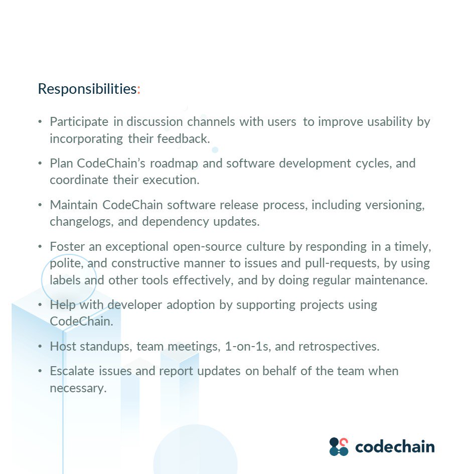 codechain_io's tweet image. We are also looking for product managers. Don't miss your chance to join our team!👩💻👨💻  #codechain
