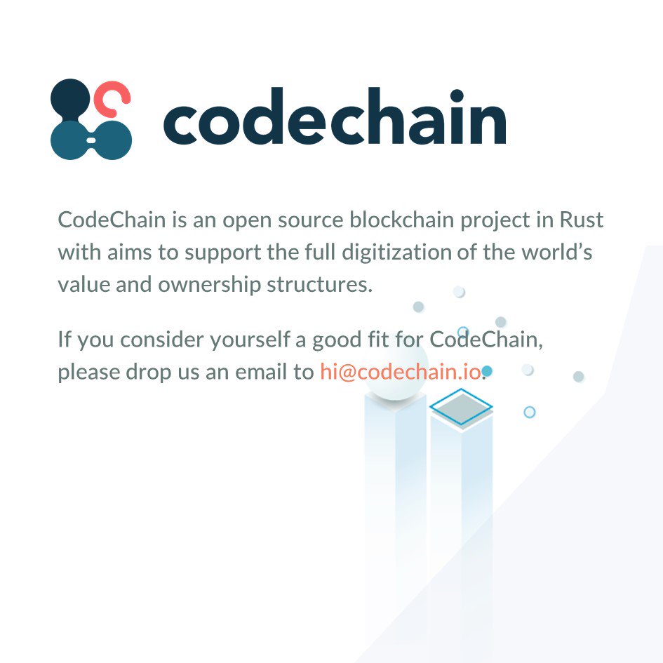 codechain_io's tweet image. We are also looking for product managers. Don't miss your chance to join our team!👩💻👨💻  #codechain