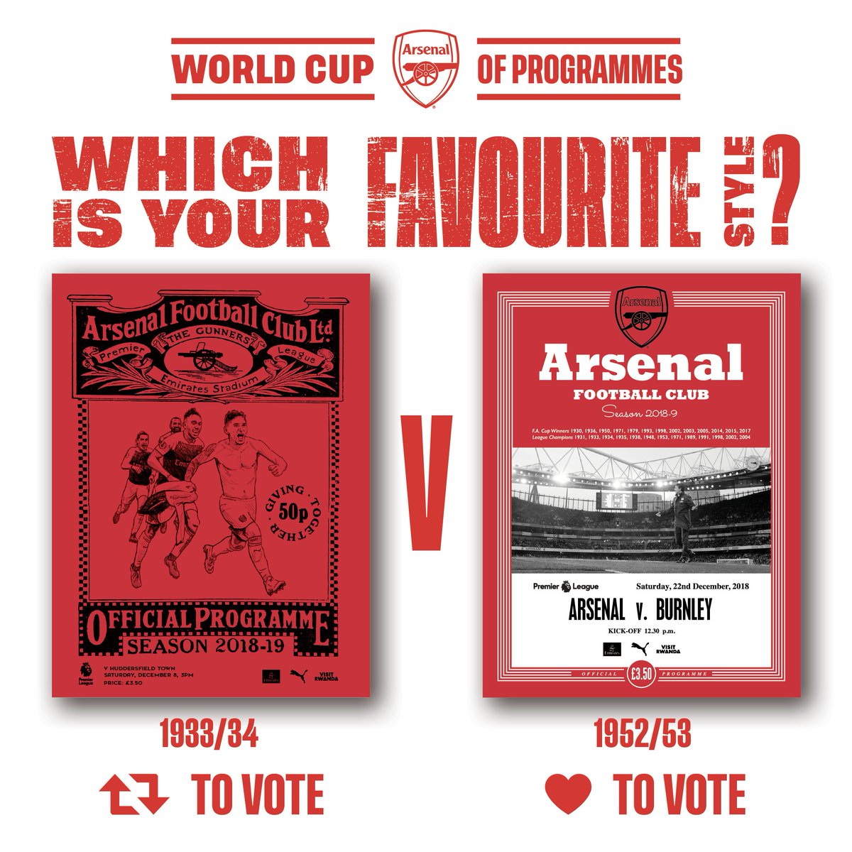 AFCProgramme's tweet photo. Introducing, our World Cup of Programme Covers 🏆

Starting today, we'd like you to vote on your favourite retro covers - and what a tie we have to start us off 🤩

🤔 So, which is your favourite? 🔁 or ❤️ to cast your vote - you have until 11.45am https://t.co/a3uqZy5HRt