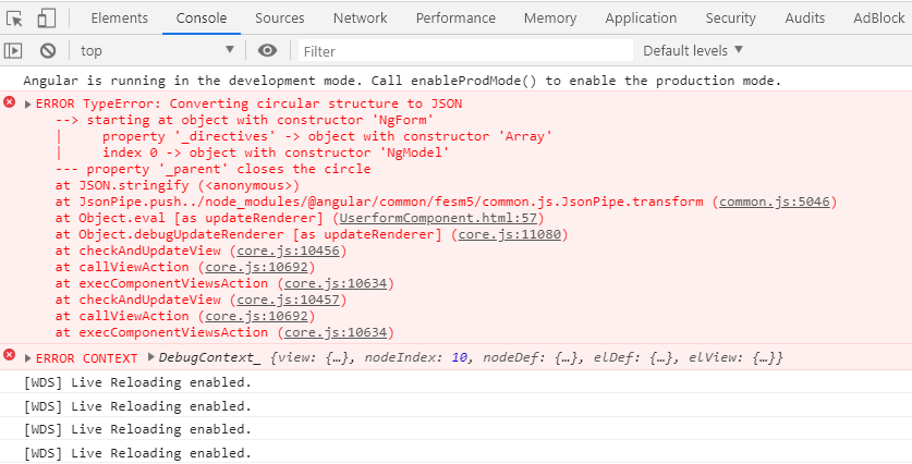 icodebaba's tweet image. Full Error :ERROR TypeError: Converting circular structure to JSON --> starting at object with constructor 'NgForm' | property '_directives' -> object with constructor 'Array' | index 0 -> object with constructor 'NgModel' --- #angul icodebaba.com/error-typeerro…