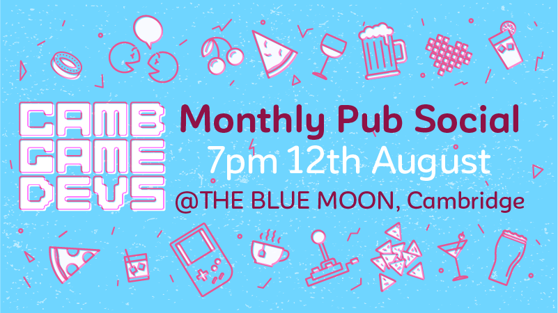 cambgamedevs's tweet photo. August's #gamedev monthly social is next Monday [12.08.2019] at @cambbluemoon, starting at 7!
Bringing along your game projects and share what you've been working on or just chill and catch up!
.
.
.
More info here: https://t.co/QSpkqxo7tI https://t.co/ZuU21XRq6o