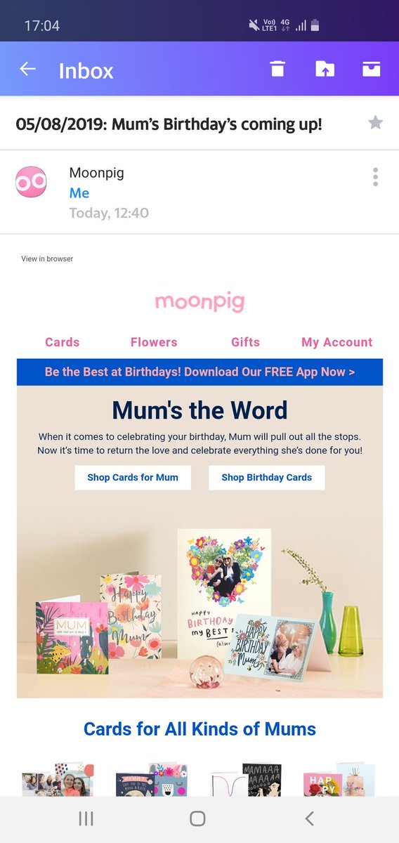 lil_pippa's tweet image. Well.@MoonpigUK it isn't my mum, it's not my husbands mum, it isn't mine for my son. Who's mum's birthday am I not meant to forget? #targetfail #emailspam