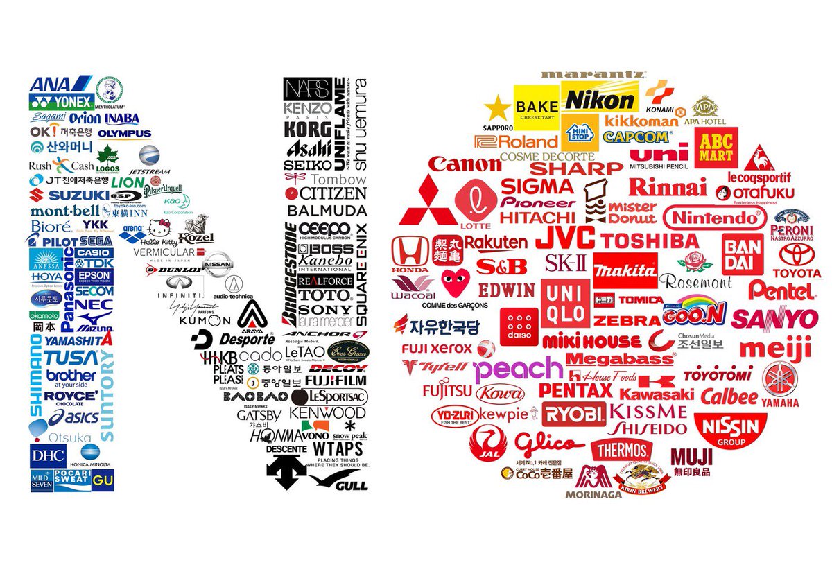 Kenji Semba En Twitter この韓国の不買運動ロゴ よく見ると釣り具メーカー多いな Ryobi Yozuri Megabass エバグリ デコイ Osp シマノ 釣り好きの人が作ったのかな