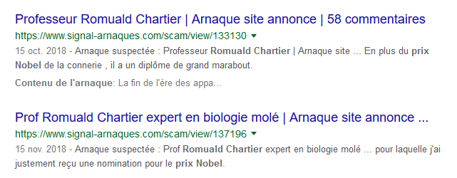 alors c'est gentil  @lemondefr de nous envoyer directement chez ce Romuald, "prix nobel" pour un produit à plus de 100 euros les 30 ml... mais..... bref. Je vous laisse faire l'enquête.