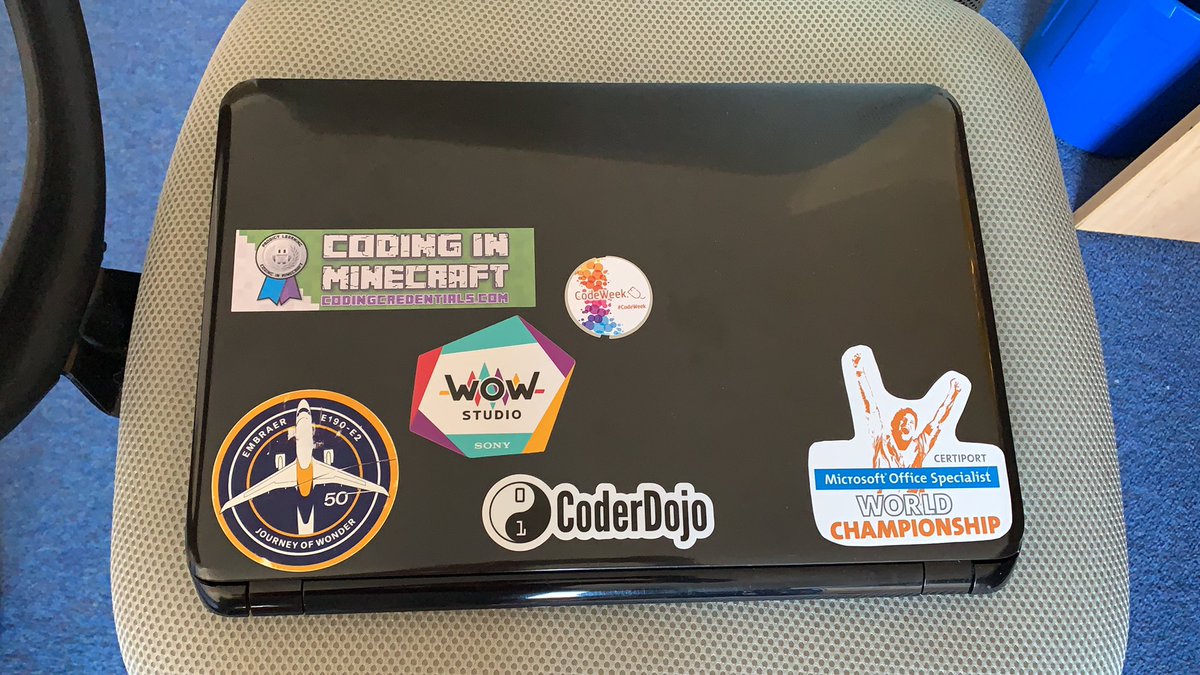 AdamCDrummond's tweet image. New addition to my collection of laptop stickers courtesy of @CertMatters 
#CodingInMinecraft