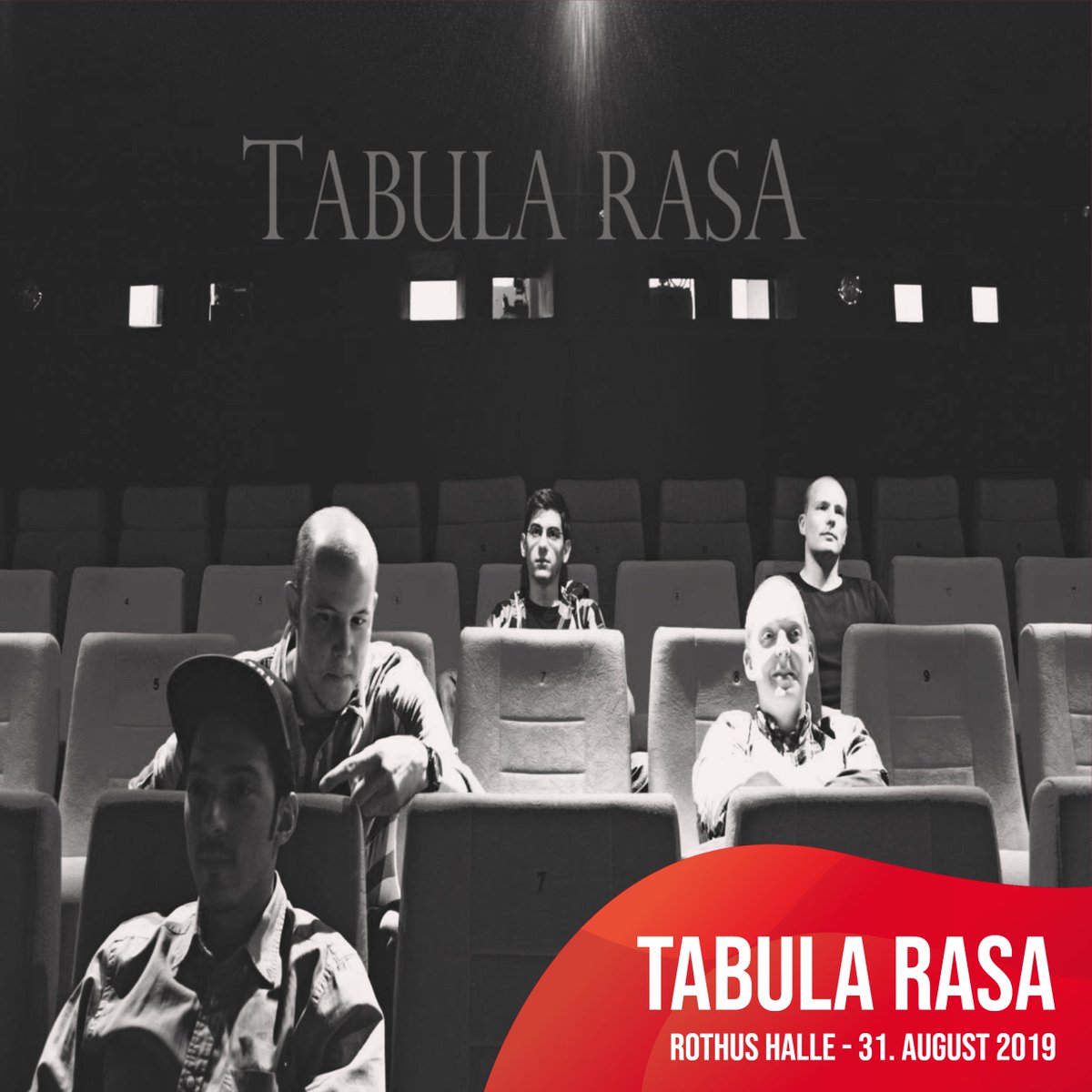 Tabula Rasa - Italienischer Sprechgesang, catchy Gitarrenriffs und elektrisierende Synthesizer entfalten sich in einem Sturm aus groovigen Bässen und treibenden Beats..

Am Samstag, 31.08.2019 in der Rothus Halle. Yeah! 😍🚀