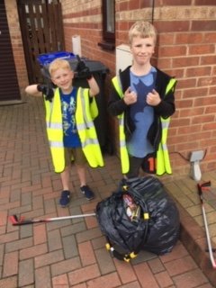 CleanAngie's tweet photo. Here are our newest recruits back out litter picking again. Thank you so much Joel and Evan for all your hard work you are both amazing. :) @DaventryVC https://t.co/ZwSHYFpTCg
