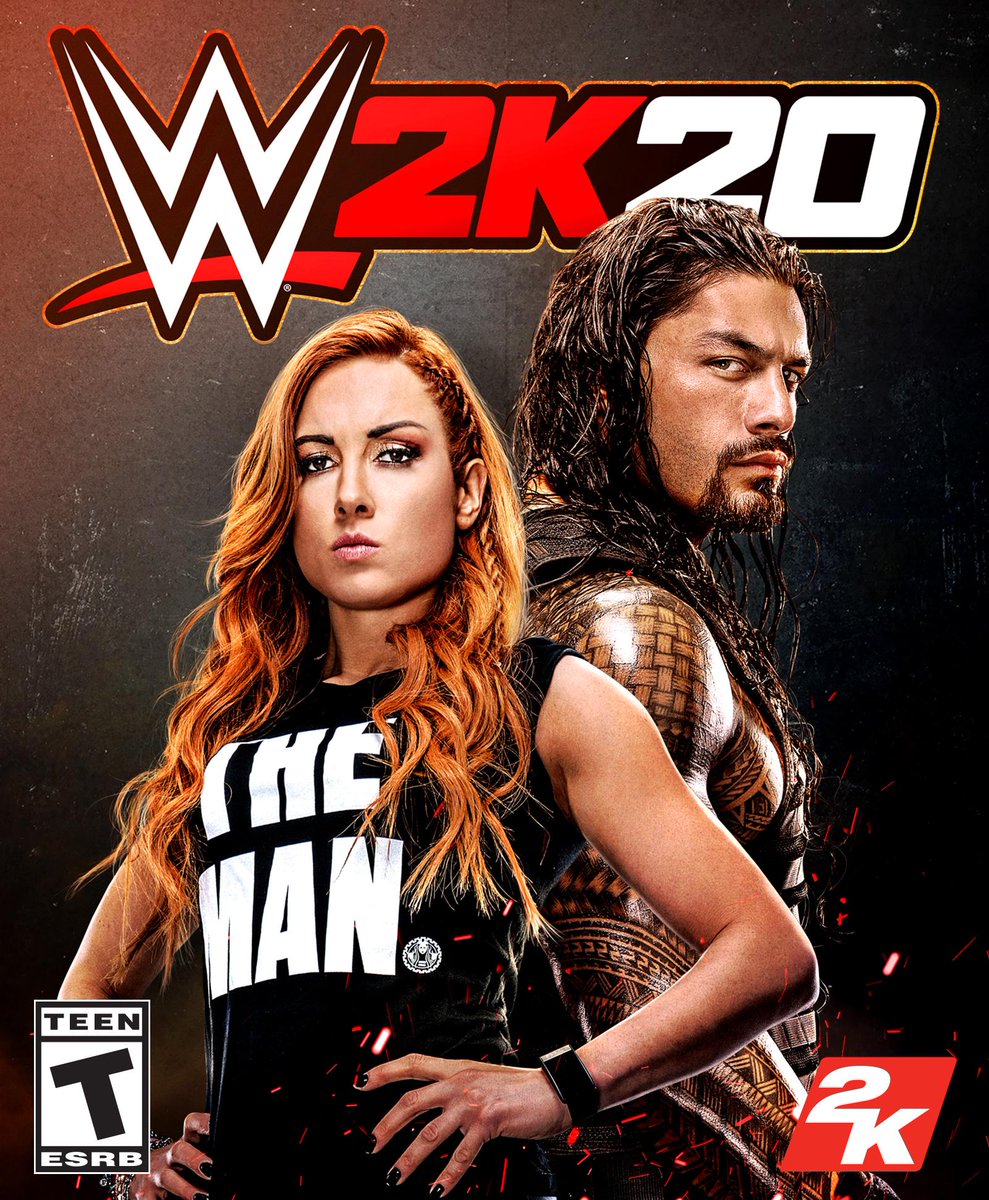 WWE's tweet photo. .@2K just announced that The Man @BeckyLynchWWE &amp; The Big Dog @WWERomanReigns will be on the cover for #WWE2K20!! https://t.co/JPkWvEa492 https://t.co/Di37NOL6Nl
