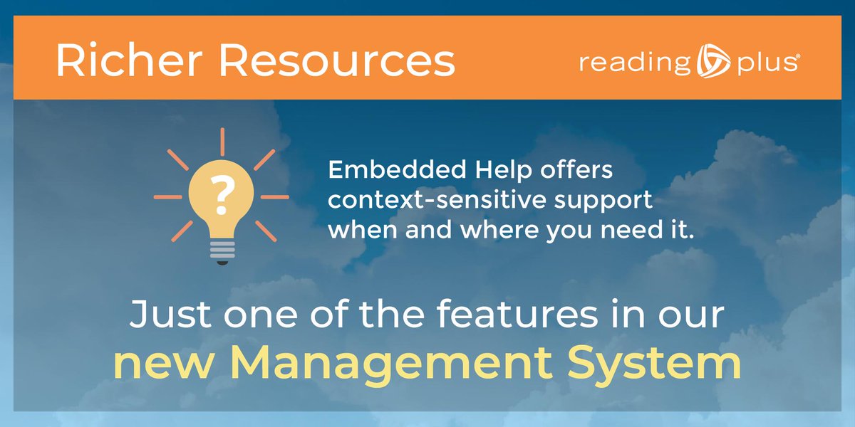 ReadingPlus's tweet image. Need support? Look no further. Our new Management System comes with Embedded Help for teachers and administrators, whenever and wherever you need it. #instructionalresources #readingintervention #pd 
hubs.ly/H0k5lfx0