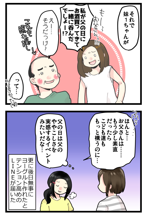 ブログ更新しました! 電気を使うって、江戸か  #絵日記 #ブログ

◎おもいだす。:めんどくさい父の父の日
https://t.co/UveVkxmkkj 
