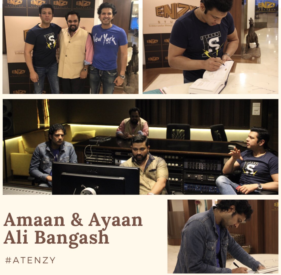 We are grateful to host superb talents <a href="/AmaanAliBangash/">Amaan Ali Bangash</a> and <a href="/AyaanAliBangash/">Ayaan Ali Bangash</a> who are Sarod players and sons of the maestro <a href="/AAKSarod/">Amjad Ali Khan</a> saheb. Exciting music coming soon!! Stay tuned. 

#Music #Projects #StudioStories #ENZYStudios #BestStudio #BestEngineers