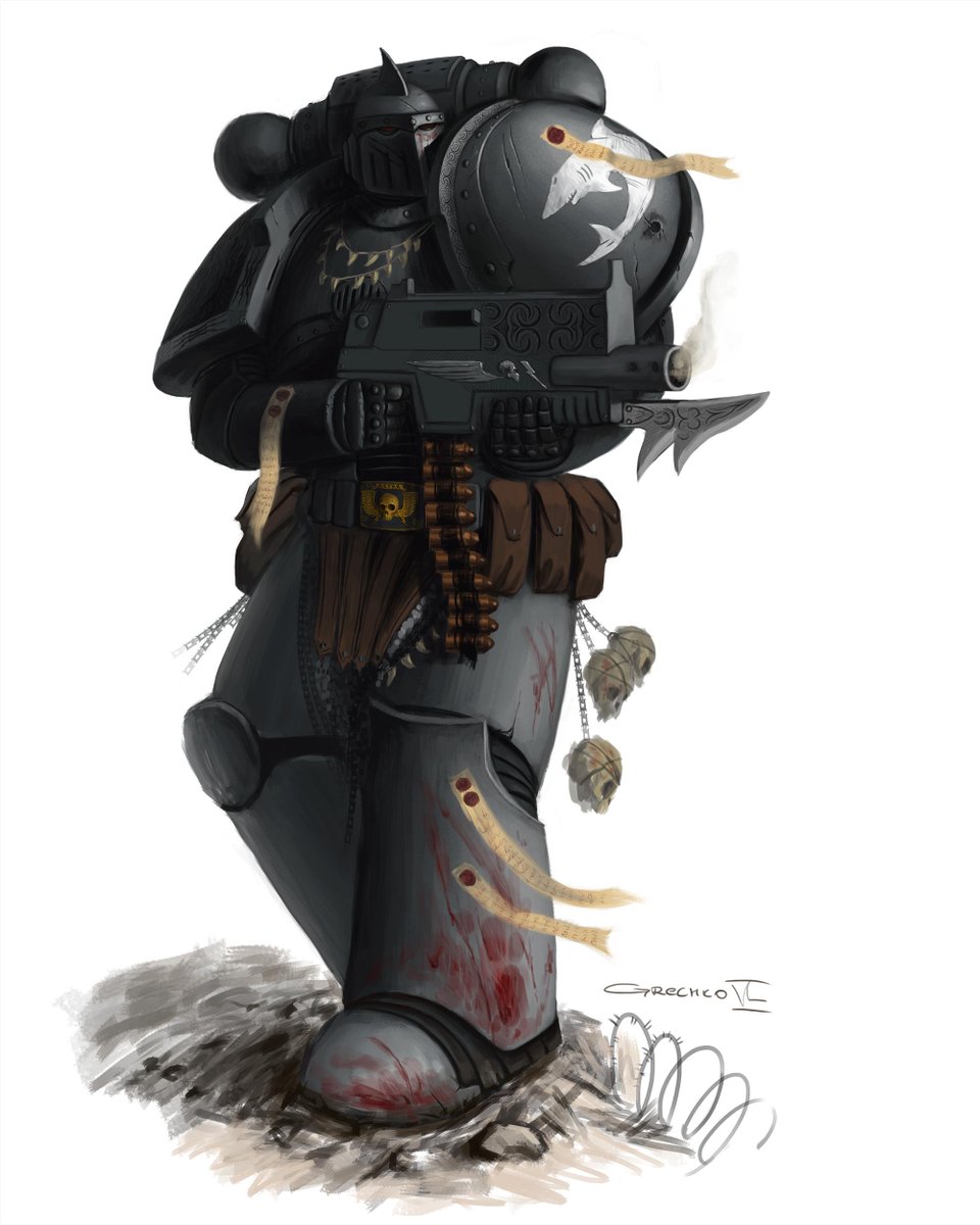 GrechkoVL's tweet photo. another my art about Carcharodons Astra
#warhammer #warhammer40k #carcharodonastra
#grechko55 #spacemarine #warhammerart #warhammer40kart https://t.co/DcoRUH8ey7