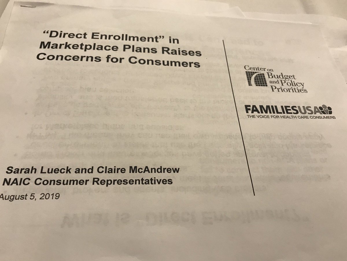 Today at #NAICNYC <a href="/sarahL202/">Sarah Lueck</a> <a href="/CenterOnBudget/">Center on Budget</a> and I presented our concerns with direct enrollment health insurance websites and how state insurance commissioners can keep a better handle on them to ensure consumers experience an unbiased, seamless enrollment experience.