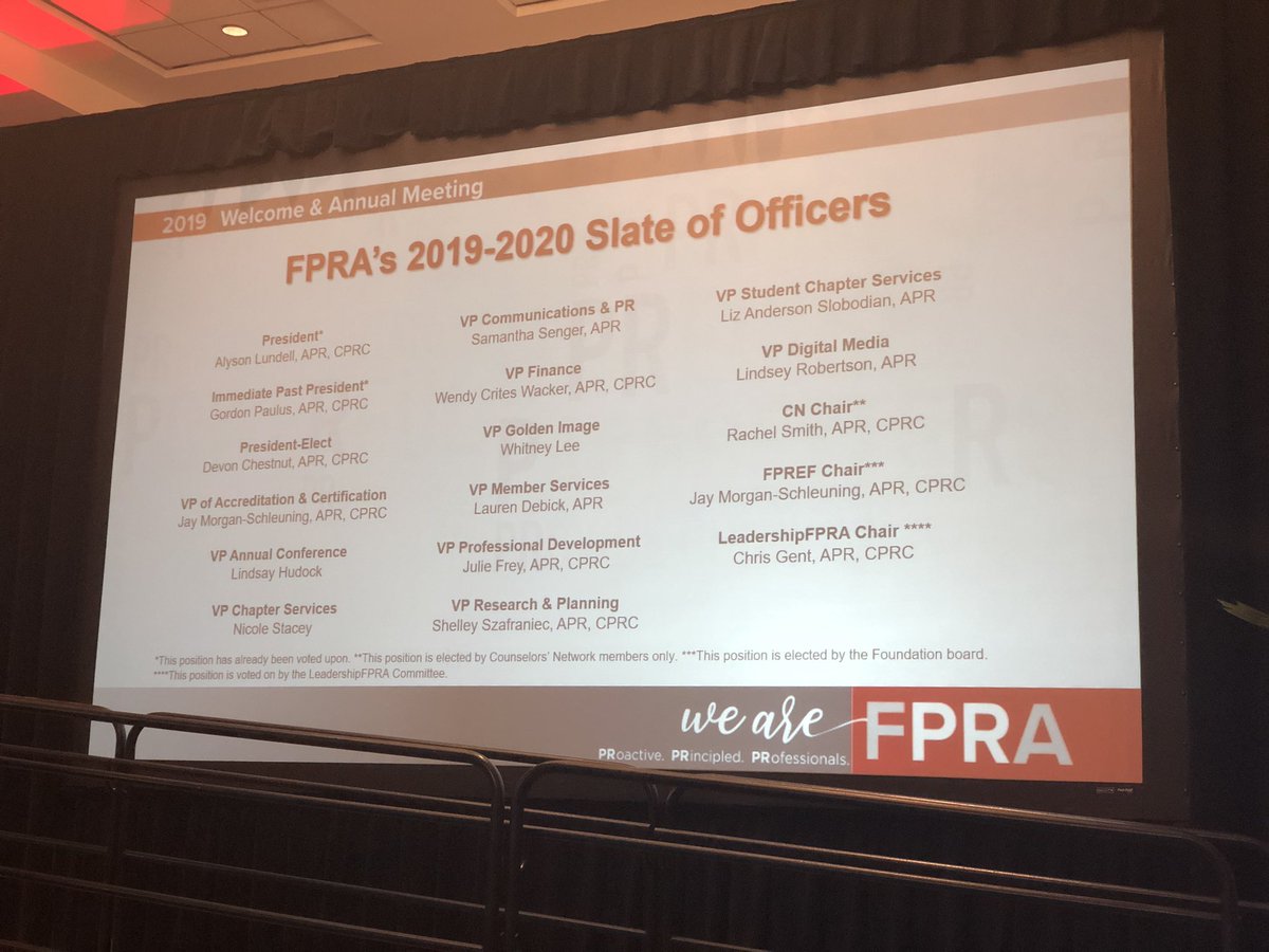 chrisgent's tweet photo. The following @FPRA slate of officers was presented and approved for 2019-2020. #fpraac81 #fprasmart https://t.co/tIiKtCba07