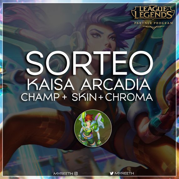 Myreeth's tweet photo. Tengo unos codes de Kai'Sa Arcadia para sortear entre mis seguidores así que...

¡SORTEO EXPRÉS DE 48h!
⠀⠀⠀⠀⠀⠀⠀
RT + nombrad a un amigo para que se lleve otra skin 😈

PD: Hay otro sorteo activo en Instagram junto con @RevenPedruski ---> https://t.co/GTqtIkroUL 🔥 https://t.co/YbW6TEC917