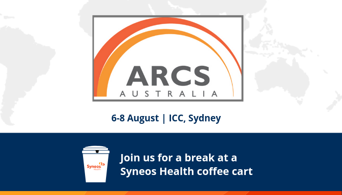 SyneosJobs's tweet photo. Take a coffee break with Syneos Health at @ARCSAustralia #ARCS2019 https://t.co/gMzl92UvvF