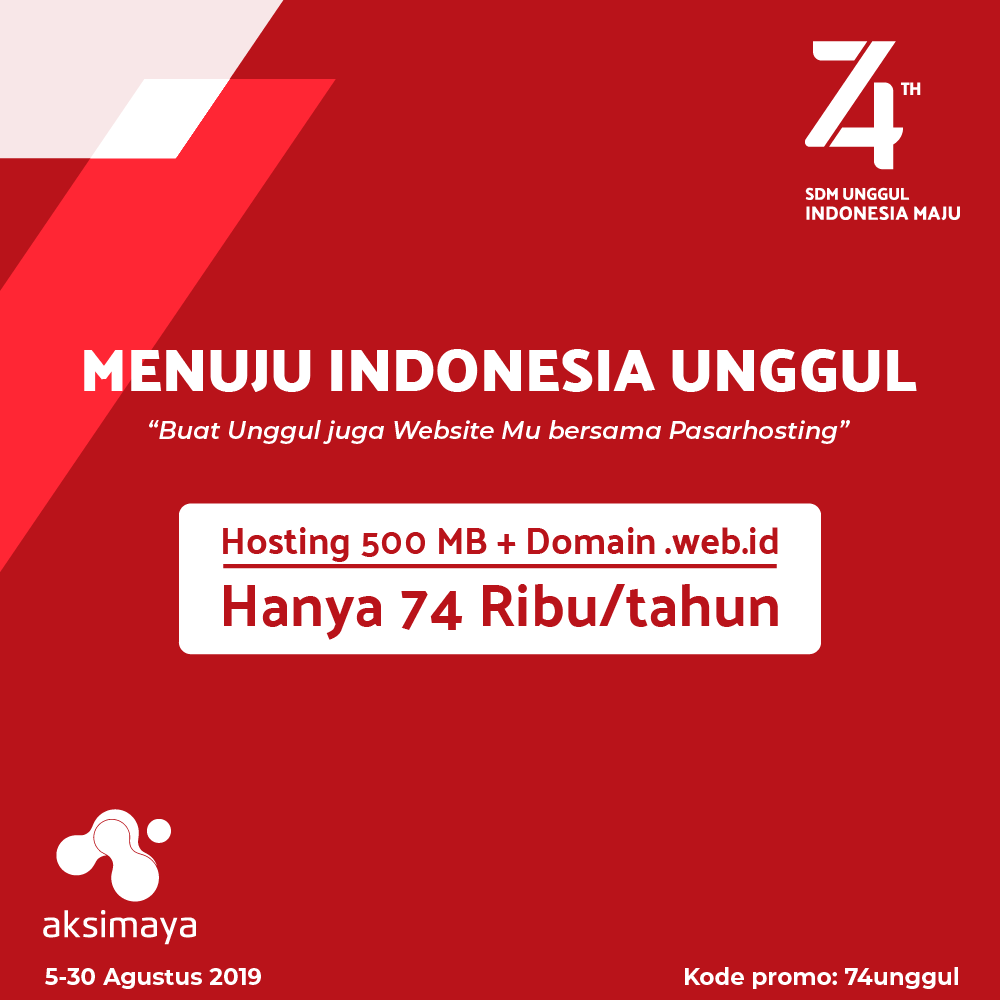 aksimaya's tweet photo. Merdeka! Ayo buat unggul websitemu. 
Info lebih lanjut cek di https://t.co/dqJoYiJrgN https://t.co/TyzAOcAHOV