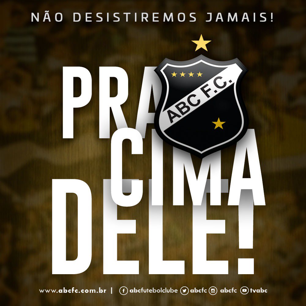 ABCFC's tweet photo. #HojeTemABC | 👊🏼 VAMOS, ABC!

#CampeonatoBrasileiro | Série C
➡️ Ferroviário/CE x ABC
🗓 HOJE [5]
🕒 20h
🏟 Castelão

VAI PRA CIMA DELE, ABC!

#EscolhemosAcreditar
#BoraABC
#OMaisQueridoDoRN https://t.co/sGR9g42LUL