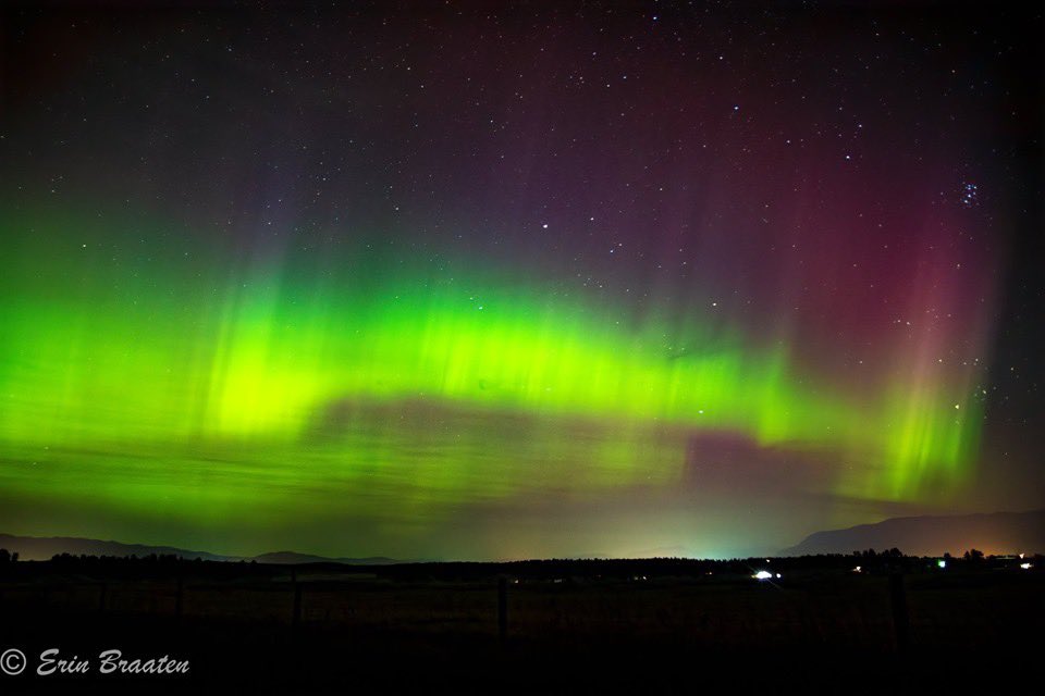 DancingAspens's tweet photo. A  beautiful showing of lights this past night.  This was near the peak of the show.  Fabulous colors! #Montanamoment 

@NWSMissoula @TweetAurora @KPAuroraAlert @AuroraNotify @Visit_Kalispell https://t.co/J3cIaL1Er4