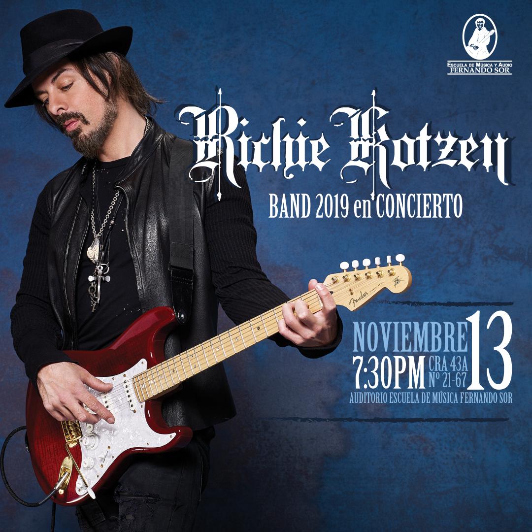 ¡Richie Kotzen en concierto!
El 13 de Noviembre regresa Richie Kotzen al Auditorio de la Escuela Fernando Sor.
Richie, ha sido parte de reconocidas bandas como como Mr. Big, Poison, y actualmente de The Winery Dogs.
¡Asegura ahora tus entradas a precio de 1° Etapa!
📞 3407772