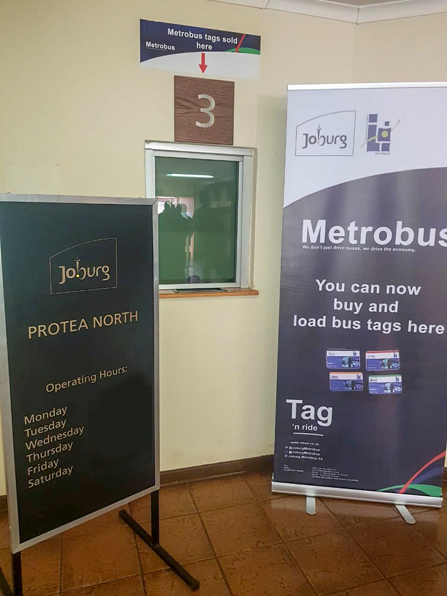 📢📣💃Good news for Sowetans , Metrobus now has a new sales outlet open in Protea North (Soweto).

Operating hours
Monday to Friday : 08:00am to 18:00 pm
Saturdays : 08:00am to 16:00pm
#Takingservicestothepeople