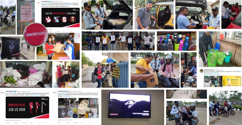 C_P_Gurnani's tweet photo. From Chandigarh to Chennai the #Josh at @tech_mahindra is high on #DONTBEPLASTIC ! Congratulations TechMighties to show the #TechMWay of recharging  our planet ! 24 hrs 40 locations and 200+ kgs of single use plastic collected and offered to be turned into fuel !! 👍👍👍 https://t.co/ZhwxJ7AE9z