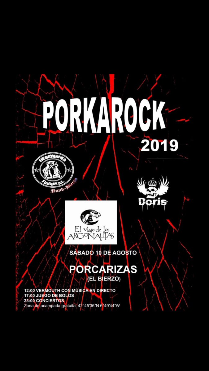 Buenas gente! Para empezar bien la semana os recordamos que este sábado estaremos en Porcarizas junto a El Viaje de los Argonautas y Doris!! Este sábado no hagas planes y ven al Porkarock