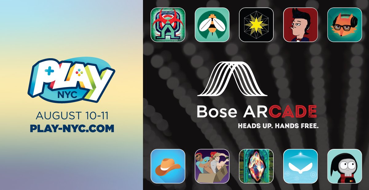 Dan Butchko (@danbutchko) on Twitter photo ๐10 games debuting in the Bose AR-cade at #PlayNYC!๐
โ๏ธ Asteroid Orc
๐ Bees AR
๐ Bumblebee Jam
โ ๏ธ Death Within Earshot
๐ The Life Acoustic
๐ฆ Headbop Hero
๐ด Hold Your Horses
๐ Onomatomaze
๐ฌ๏ธ Whispers of the Wind
๐ The Worst Grim Reaper
GET TIX ๐ bit.ly/Play19Tix ๐10 games debuting in the Bose AR-cade at #PlayNYC!๐
โ๏ธ Asteroid Orc
๐ Bees AR
๐ Bumblebee Jam
โ ๏ธ Death Within Earshot
๐ The Life Acoustic
๐ฆ Headbop Hero
๐ด Hold Your Horses
๐ Onomatomaze
๐ฌ๏ธ Whispers of the Wind
๐ The Worst Grim Reaper
GET TIX ๐ bit.ly/Play19Tix