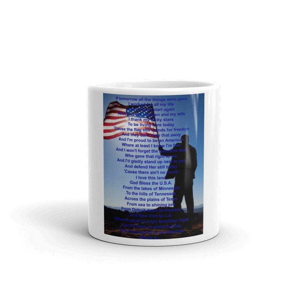 h3_sun's tweet image. God Bless the USA Lyrics Coffee MUG Song by Lee Greenwood Show off your Love of America and Pride in her History EVERY Morning etsy.me/2yGmYUO