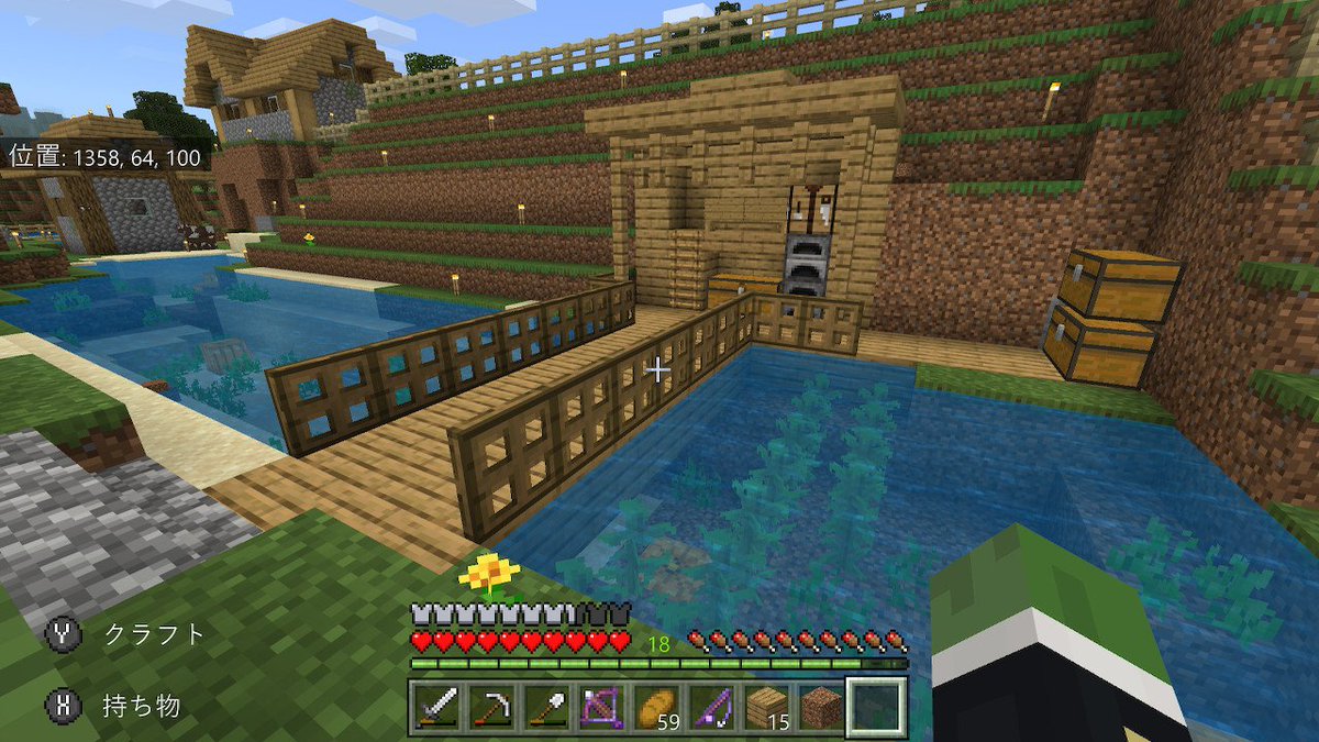 ラピュ ぺぅん V Twitter Minecraft マイクラ マインクラフト Nintendoswitch 釣り場完成