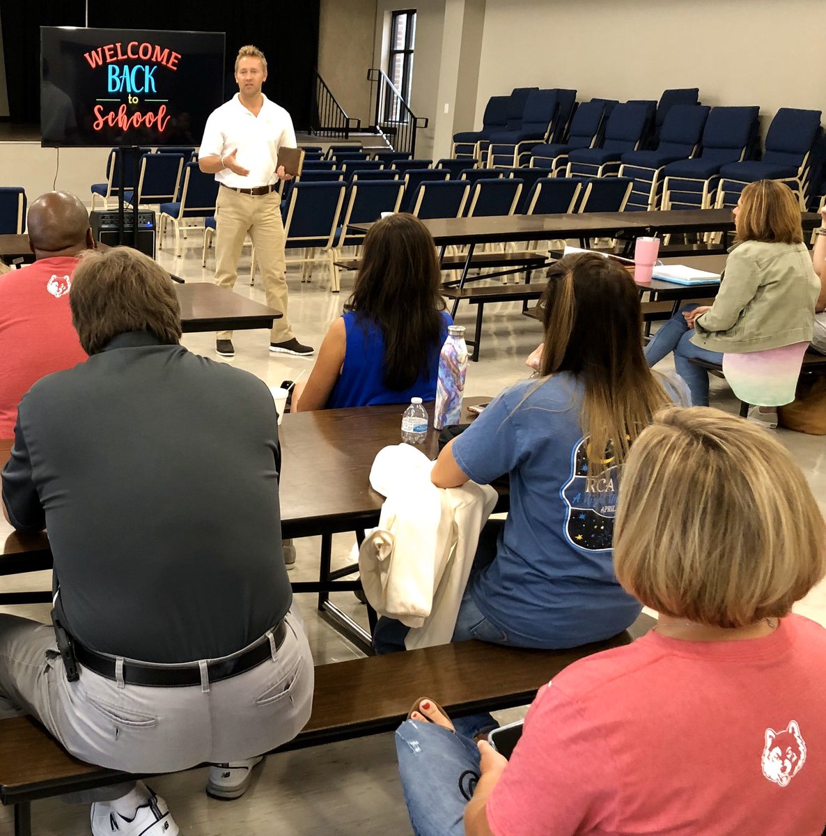 BlanchardChip's tweet photo. Thankful for @noelfenderson sharing a word &amp; kicking off RCA In-service! #RCAINSERVICEROCKS #JoinThePack @MyTownMovers @mytownroofing @mytownmiracles https://t.co/BLeYzdOlIy