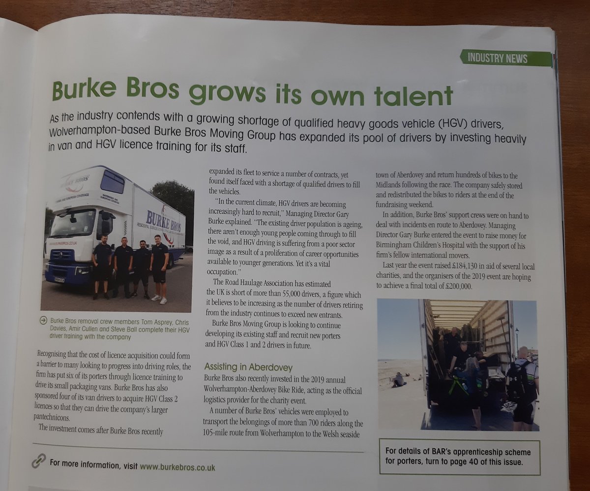 Great to see an article on our HGV driver training and our provision of logisitcs for the @DoveyBikeRide in the @randsmag 

#RemovalsAndStorage #HGVdriverShortage #AberdoveyBikeRide