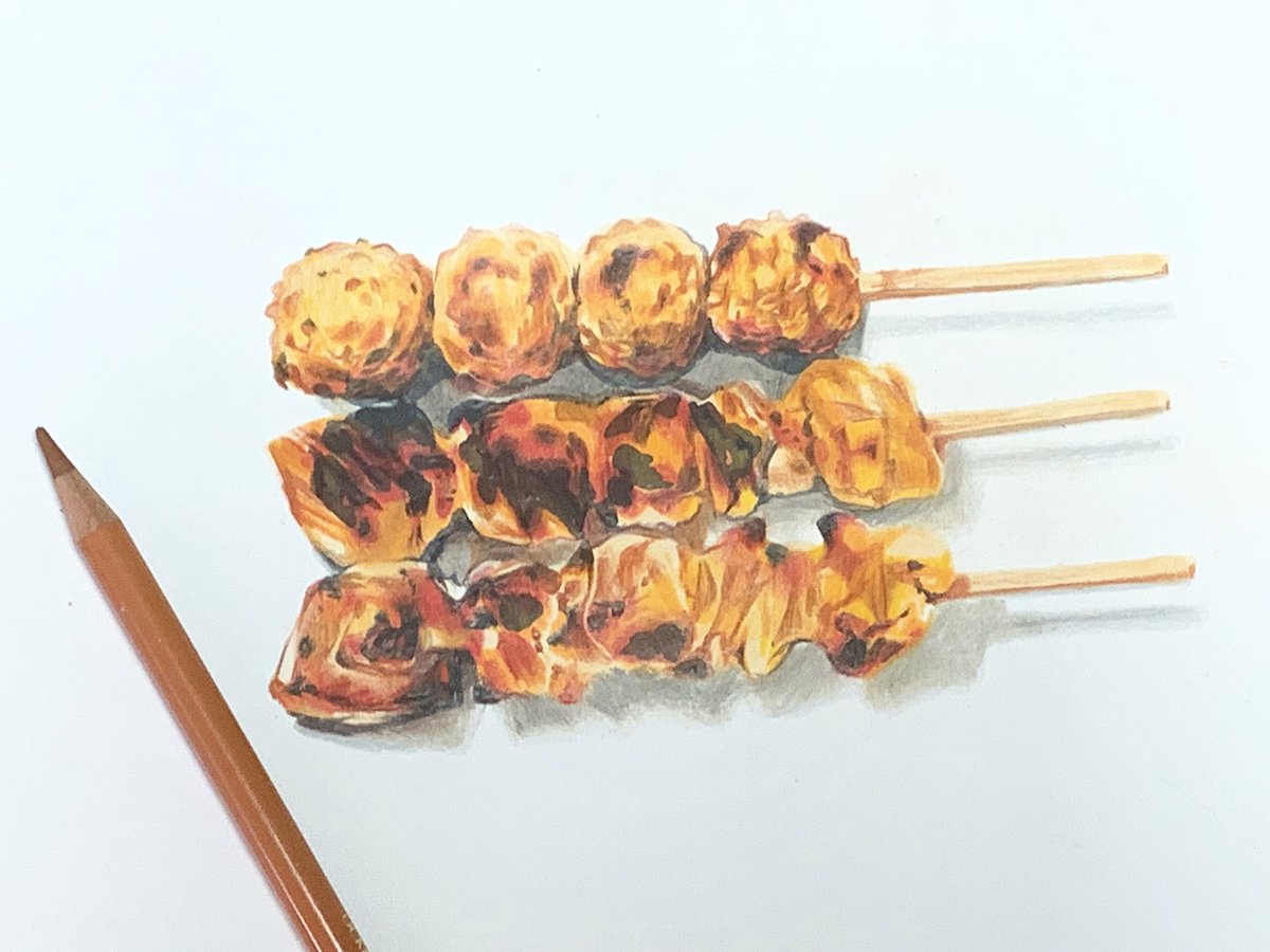 もじゃクッキー 2 27 ﾋﾖﾊﾘ ﾌﾟﾗｲｽﾞ على تويتر 焼き鳥の絵です