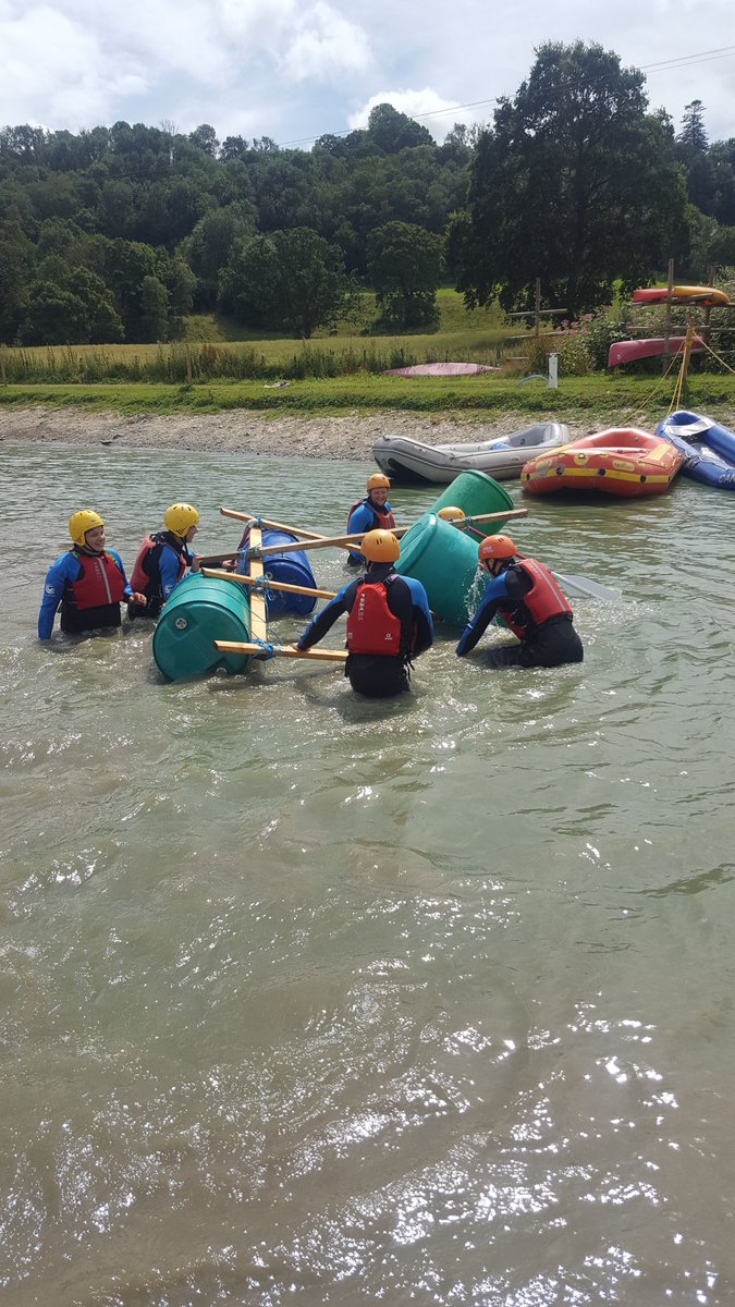 Team Building Day <a href="/LlandysulCC/">Llandysul Paddlers Canoe Centre and Club</a> raft building and white water rafting <a href="/CCTALimited/">CCTAL</a> <a href="/CyfleBuilding/">CyfleBuildingSkills</a> <a href="/CarmsCouncil/">Cyngor Sir Gâr</a> #TRJ #LloydandGravell
