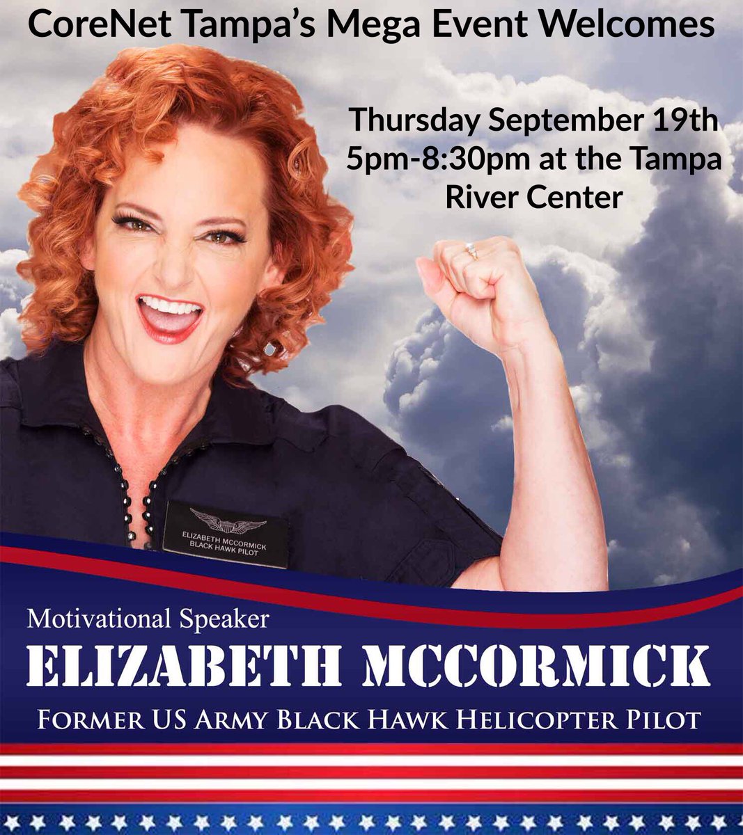Registration in BIO! Join us September 19th for our MEGA EVENT with former U.S. Army Black Hawk Pilot Elizabeth McCormick speaking.