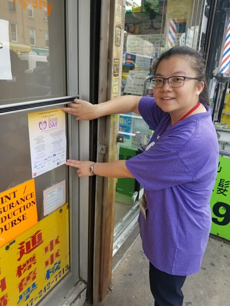 CBWCHC's tweet photo. We were out in the streets reminding the community about this week’s #GoodHealthDay2019 on Wed., 8/7 in Chinatown and Sat., 8/10 in Flushing. Join us and over 50 health care and social service providers for one of the largest outdoor health fairs in NYC. #GHD19 #ValueCHCs #NHCW19 https://t.co/1P47Ca7BFF