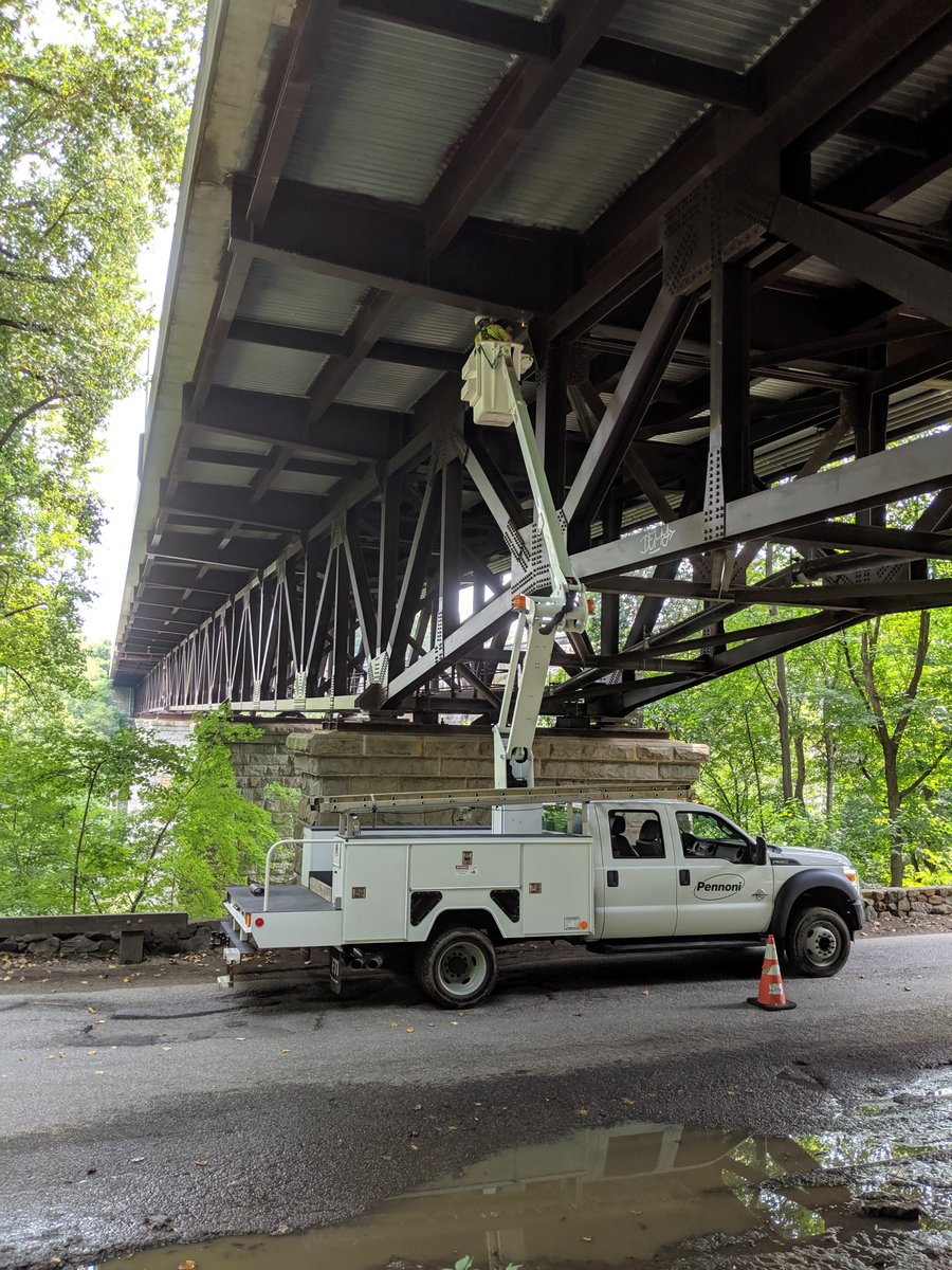 Day 1 of the Augustine Cutoff Bridge Inspection for DelDOT by the @pennoni Bridge Inspection Team. This inspection uses a combination of Hands-on and Non-Destructive Evaluation techniques to provide a comprehensive FCM and FSD inspection #bridgeinspection #onestopshop #whypennoni