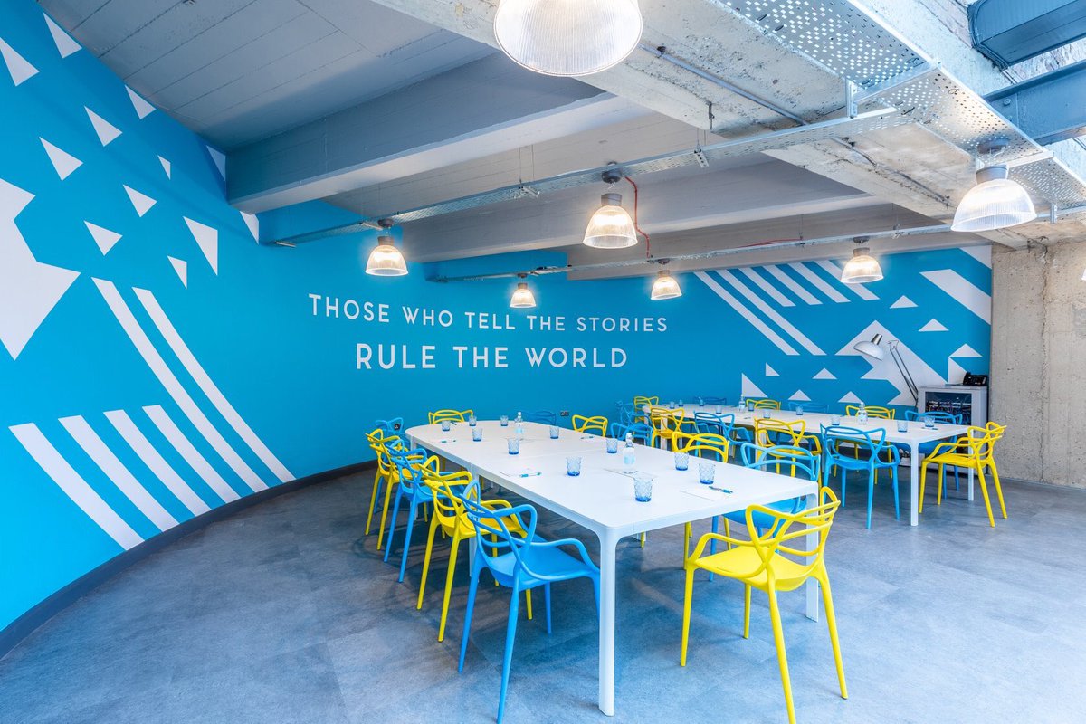 Our inspirational bright blue meeting room is designed for people to tell stories. 

Hire our amphitheatre, and tell your story to up to 60 people and maybe go on to rule the world! 

Tel: 01422 413035
reception@croftmyl.com

#halifax #meetingspace #conference #roomtohire