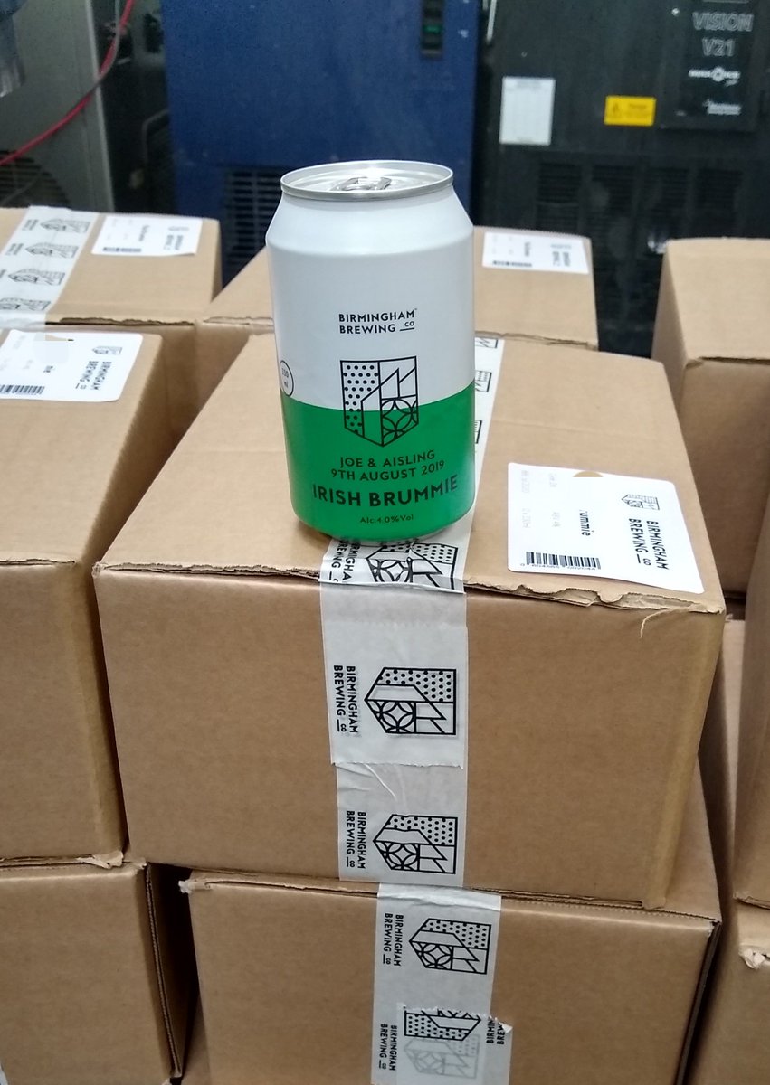 brumbrewery's tweet photo. Excited to send out a special delivery of bespoke cans today, congratulations to the Bride and Groom! #brumbrewery https://t.co/u0uPAFIyML