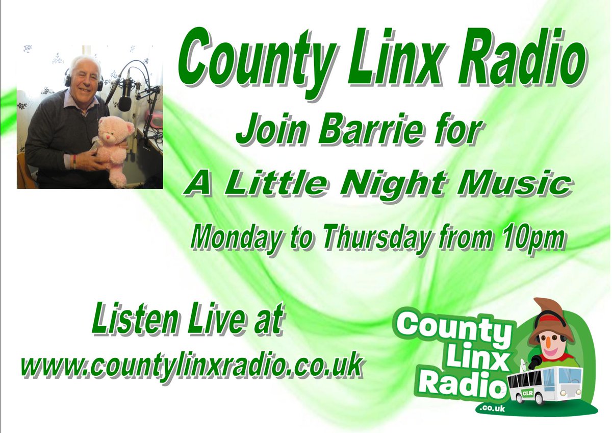 Countylinxradio's tweet photo. #lincsconnect Join Barrie Haynes Monday to Thursday nights from around 10pm with a Little Night Music
Listen LIVE at https://t.co/gbGr4GcXou or follow the link for Tunein Radio https://t.co/veacXEh5IM
Email: barrie@countylinxradio.co.uk https://t.co/OQr8PhjbrQ