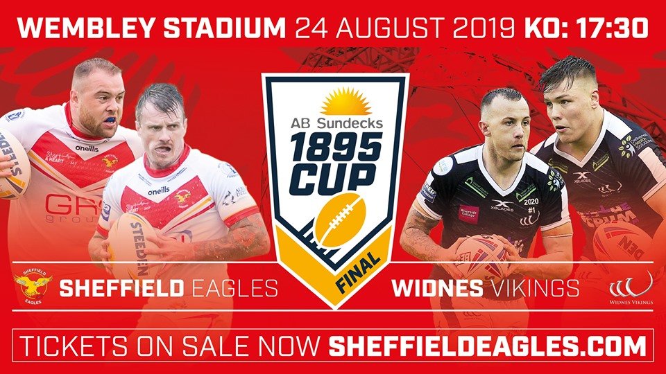 SheffieldEagles's tweet photo. Sheffield Eagles are heading #BackToWembley!
We take on @WidnesRL in the @ABSundecksLtd 1895 Cup Final and you can buy tickets (which includes @TheChallengeCup Final admission) here: https://t.co/uLHKGFMBWR
Coach Travel also available: https://t.co/n8UPMSJF49 #EaglesTogether https://t.co/f52TS4LfeD