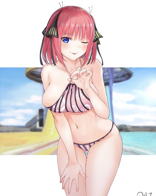 【 Gen 】@冴えカノ信者さんがTwitterに投稿した中野二乃(五等分の花嫁)のイラスト。
