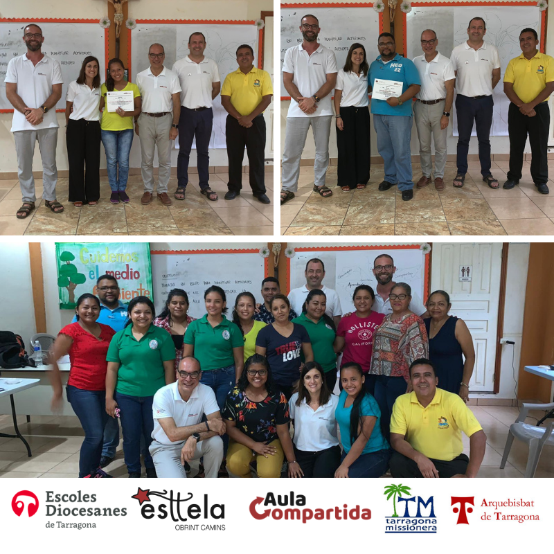 fsfructuos's tweet photo. HONDURES 2019 | Entreguem, emocionats, els diplomes d'#AulaCompartida als nostres alumnes! Després de passar per #BonitoOriental i #Saba, l'equip arriba a #Trujillo per continuar treballant! Últims dies d'aquesta experiència de comunió! @McsTgn @missionstgn https://t.co/kBGzDgV8hx