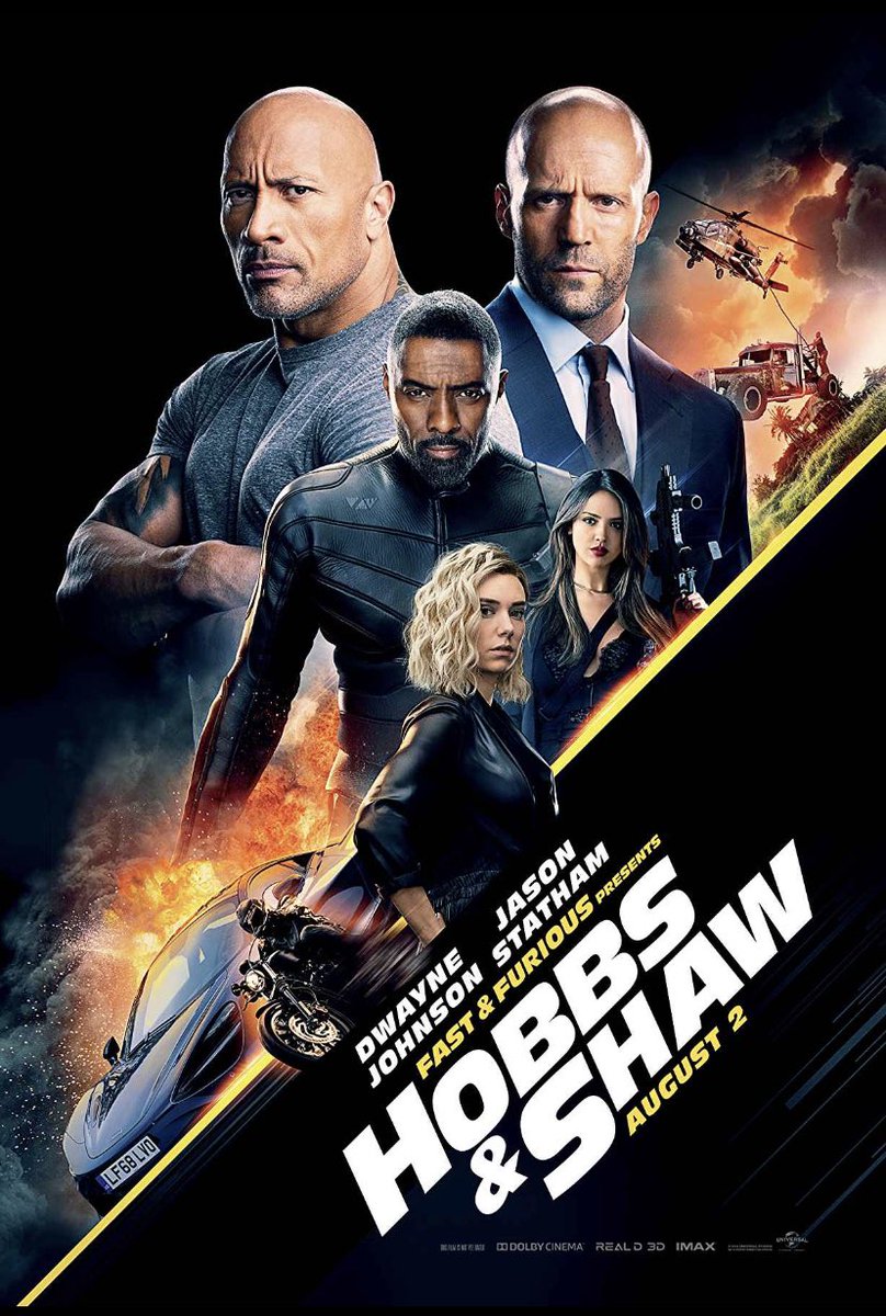 Roll_CreditsPod's tweet photo. FAST AND FURIOUS PRESENTS: HOBBS &amp; SHAW 

Aaron’s Score: 80
Bryan’s Score: 75

ComboScore: 74.0

Directed By: David Leitch

Starring: Dwayne “The Rock” Johnson, Jason Stathem, Idris Elba, Vanessa Kirby https://t.co/AVAfCItW05