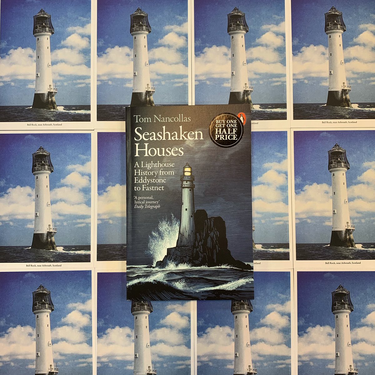 Our Non-Fiction Book of the Month is Seashaken Houses by Tom Nancollas. “A meticulously-researched and fascinating account of rock lighthouses around Great Britain and Ireland” (<a href="/IrishTimes/">The Irish Times</a>), this book will make sure you never look at lighthouses the same again.