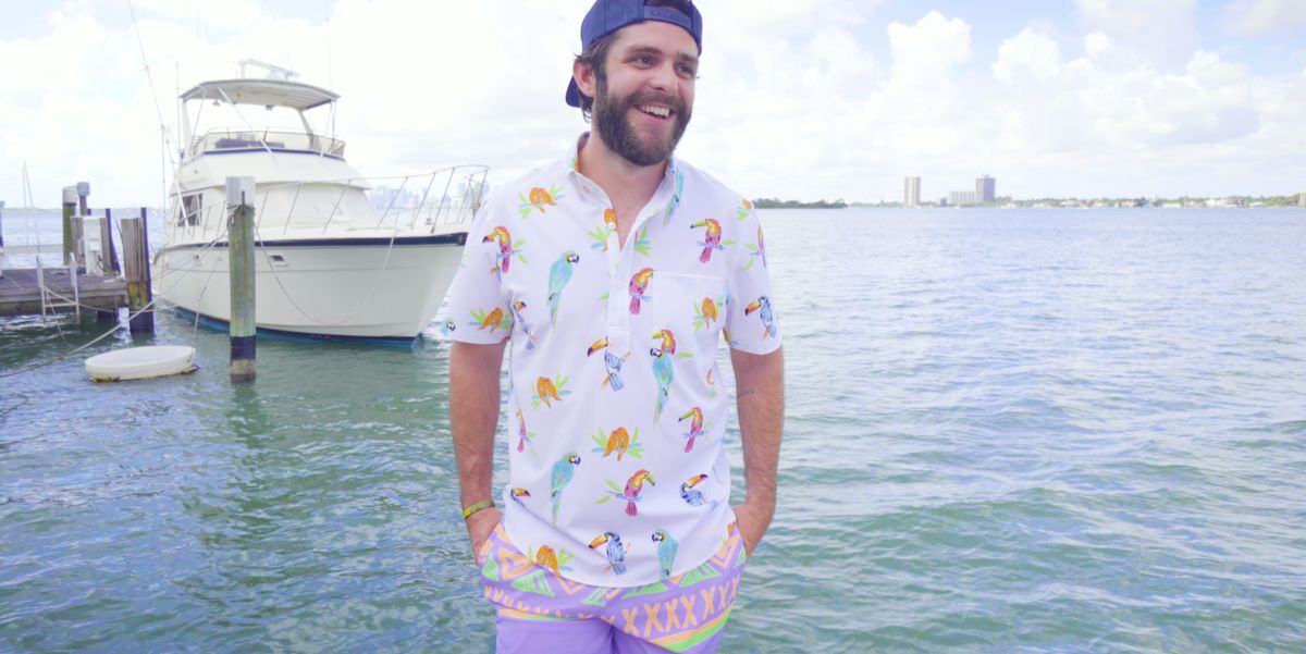 esquire's tweet photo. .@ThomasRhett's ‘Rhettro’ @Chubbies Swimwear Is as Gloriously ’90s as It Sounds https://t.co/j5vTQcA77p https://t.co/ODrcKxP6vf