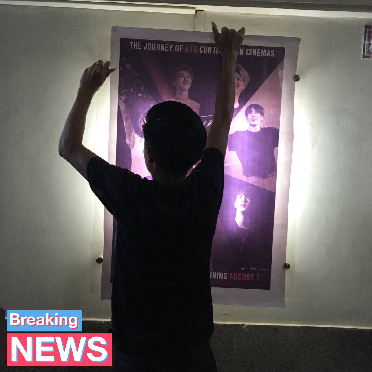 HillStarCinema's tweet photo. Just a normal day of setting up the BTS #BringTheSoul_TheMovie poster at our family theatre in Dimapur, Nagaland, India. #๐ #ForTheFirstTimeInNagaland #HillStarCinema https://t.co/GuMVZdLk1y