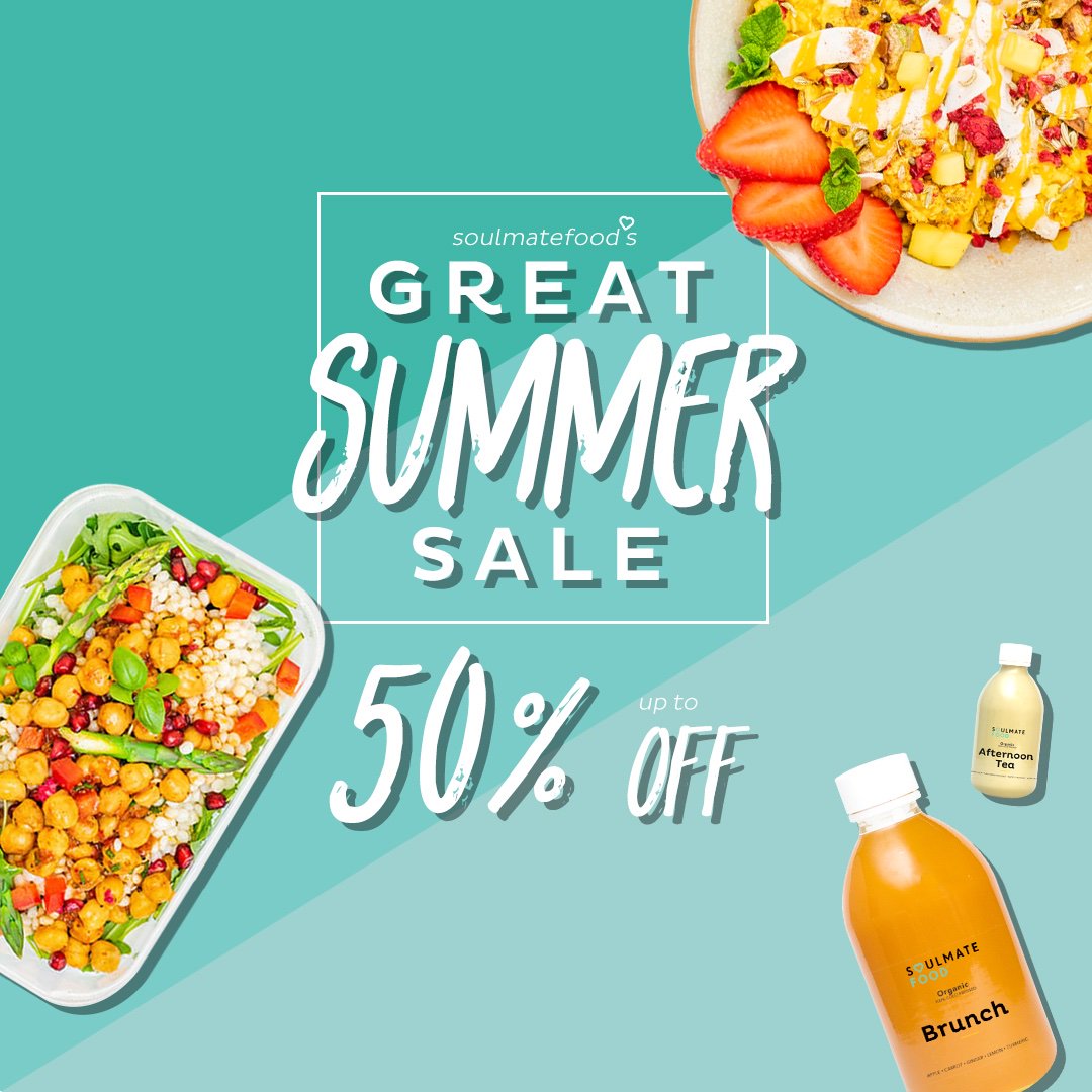 Our biggest ever sale has landed with up to 50% off all juice and meal plans #summersale #upto50percentoff #soulmatefood