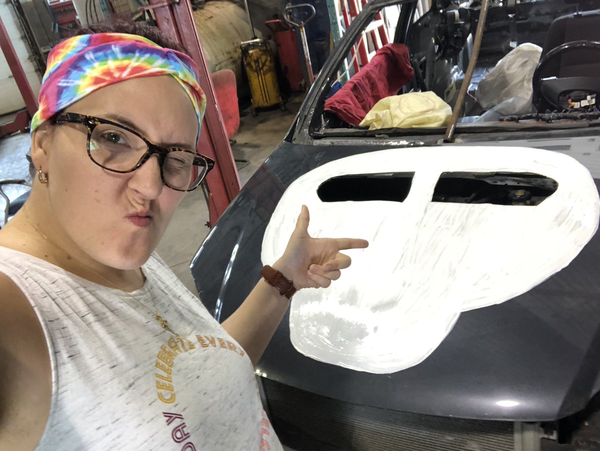 Mrs_C_Tully's tweet photo. When prepping your husbandโs first ever demo derby car becomes a #FamilyAffair...in case you were wondering what #redneck teachers do on their summer breaks LOL #ItsNotDoneYet @SuttonFair here we come! https://t.co/ZifzvCSJUN