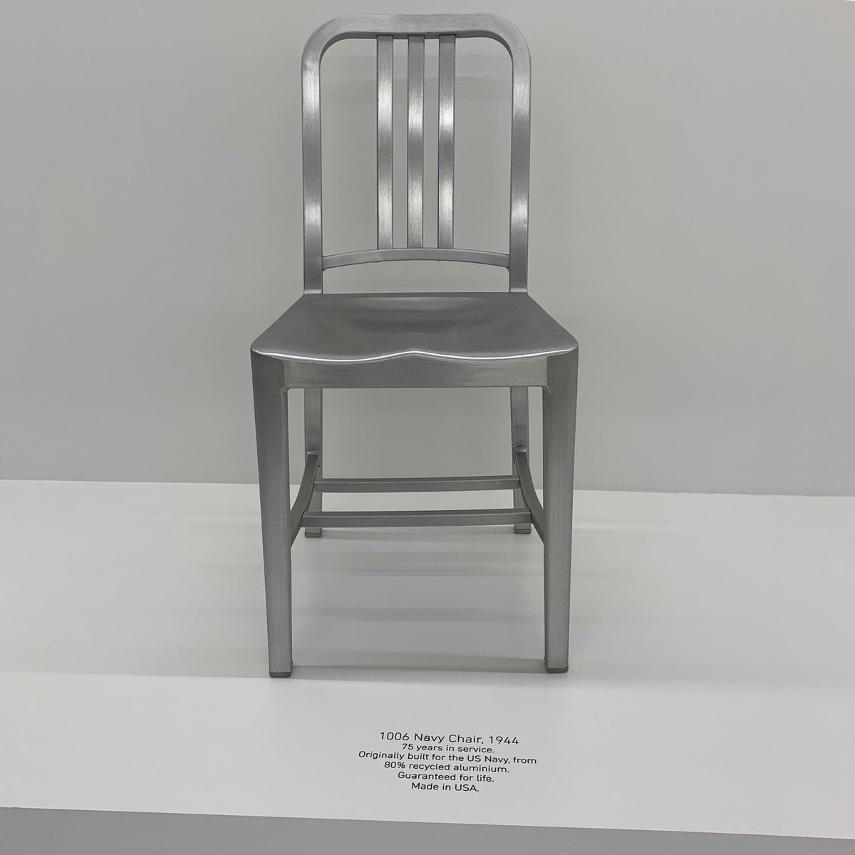 ancifurn's tweet photo. I keep thinking about this chair.  When I was at NeoCon I got to see it in the @emeco showroom and sit in it.  It is comfortable, indestructible, and classically designed.  If you are ever near one of their showrooms go in and take a seat!
.
.
.
#ancillaryfurniture
#emeco
#neocon https://t.co/xPj8WW4IVR